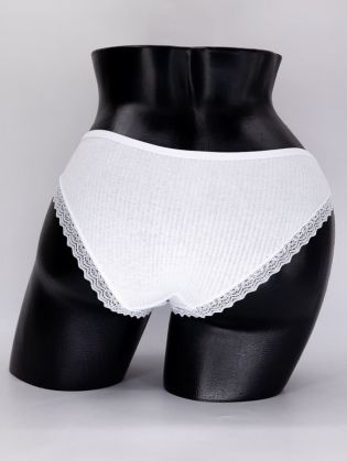 Слипы в рубчик с кружевом - фото 3