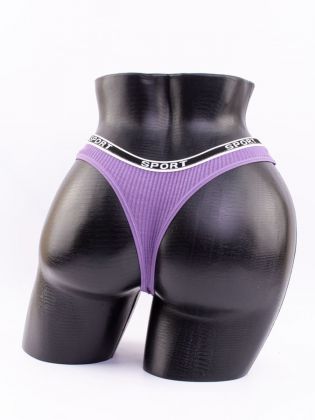 Стринги в рубчик с надписью "sport" - фото 3