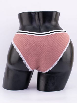 Слипы вафельные с эластичным поясом и кружевной окантовкой  - фото 3