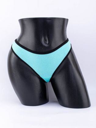 Стринги в рубчик с черной полоской - фото 1