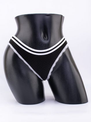 Слипы вафельные с эластичным поясом и кружевной окантовкой  - фото 1