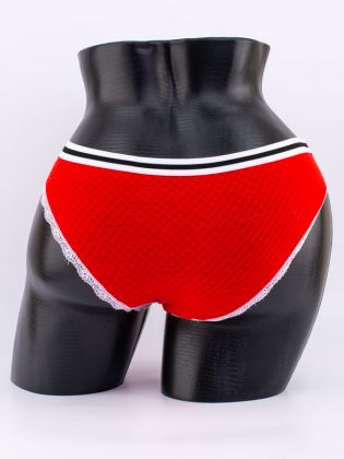 Слипы вафельные с эластичным поясом и кружевной окантовкой  - фото 3