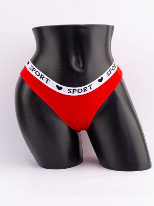 Слипы вафельные с белым поясом с надписью "sport" - фото 1