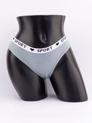 Слипы вафельные с белым поясом с надписью "sport" - фото 1