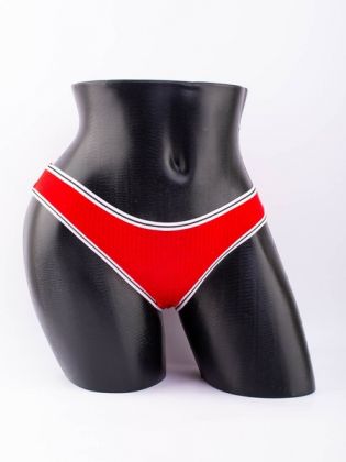 Слипы в рубчик с белым поясом и черной полоской  - фото 1