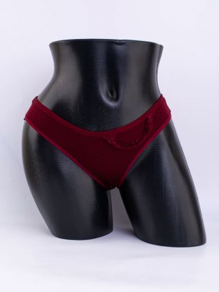 Слипы вафельные с кружевной вставкой - фото 1