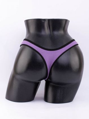 Стринги в рубчик с черной полоской - фото 3