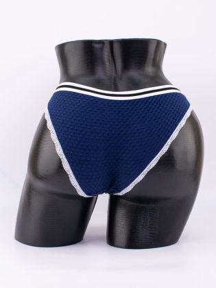 Слипы вафельные с эластичным поясом и кружевной окантовкой  - фото 3