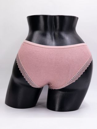 Слипы в рубчик с кружевом - фото 3