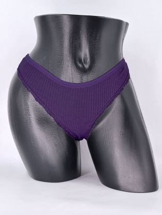 Стринги в рубчик с бахромой - фото 1