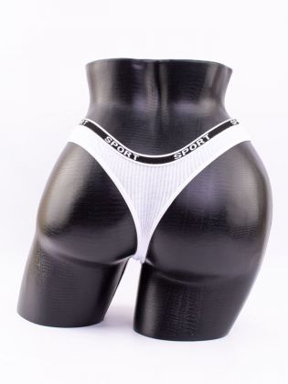 Стринги в рубчик с надписью "sport" - фото 3