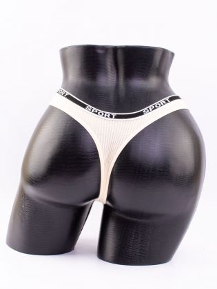 Стринги в рубчик с надписью "sport" - фото 3