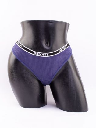 Стринги в рубчик с надписью "sport" - фото 1