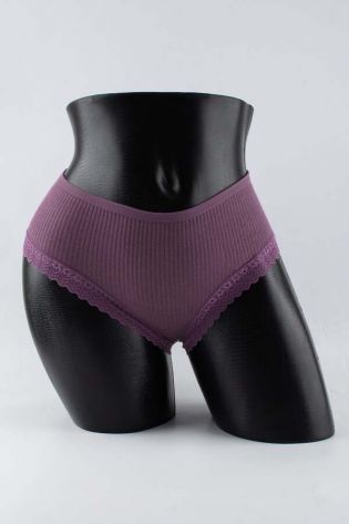 Слипы в рубчик с кружевом - фото 1