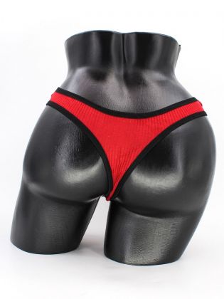 Стринги в рубчик с черной полоской - фото 3