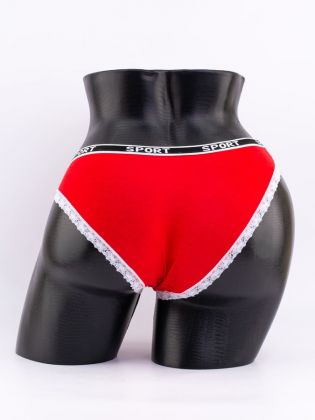 Слипы с кружевной окантовкой и эластичным поясом с надписью "sport" - фото 3